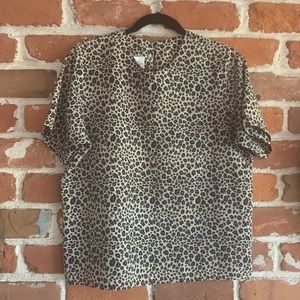 Vintage Leopard Print Blouse